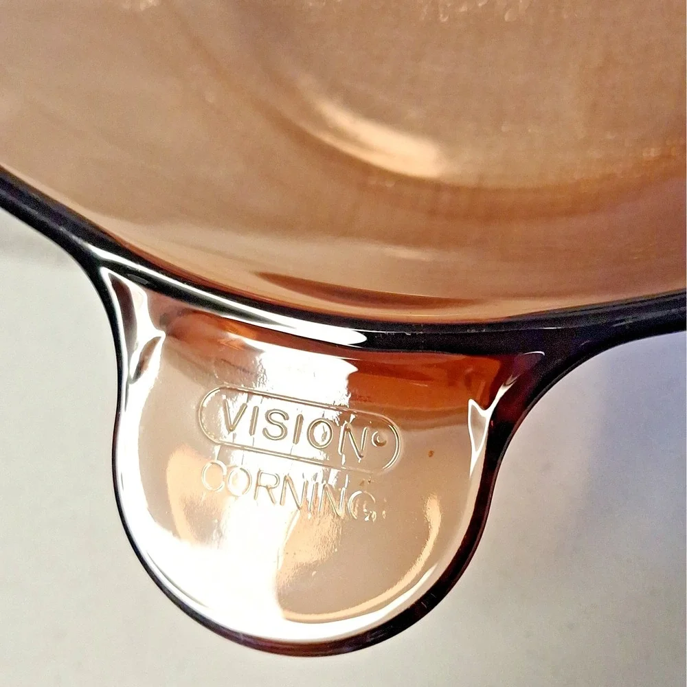 Vision Corning Ware 4.5L Amber Glass Dutch Oven Stock Pot with Lid Vintage USA